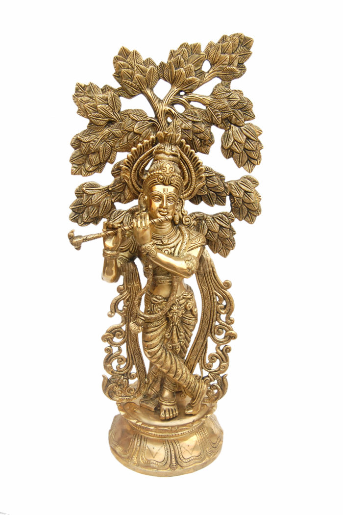 Brass Krishna Statue Statue ( C3259 )